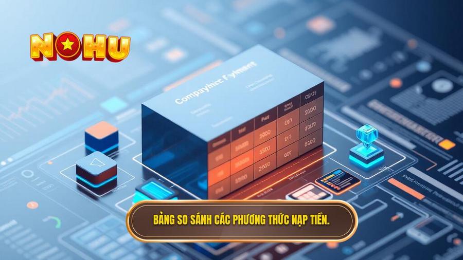 Bảng so sánh các phương thức nạp tiền.